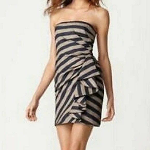 BCBG Generation MAXAZRIA Striped strapless mini dress 6 - Picture 2 of 8